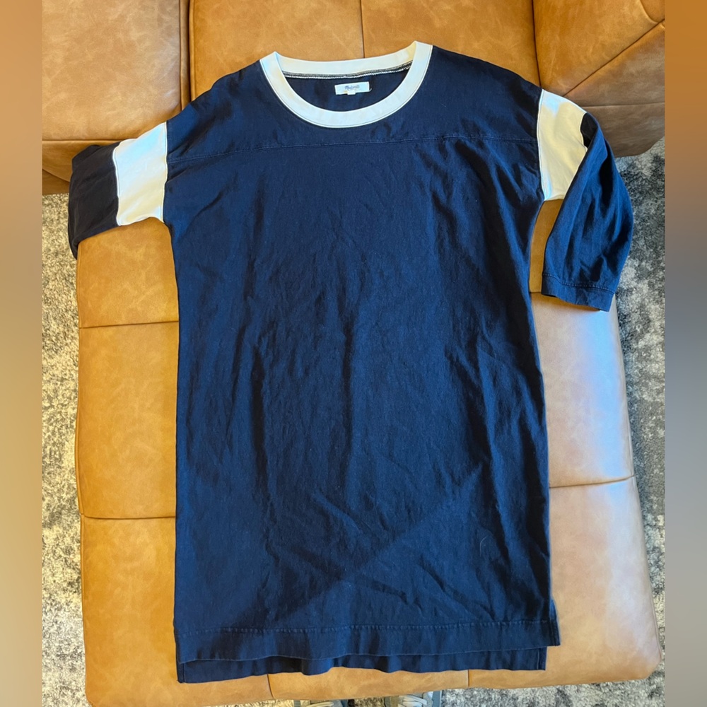 Madewell Navy / White Long Sleeve Dress
